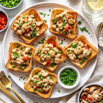 Image of Chicken Turkey a La King in Toast Cups