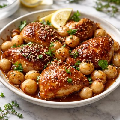 Image of Chicken W Caramelized Baby Onions Honey Djaj Bil Assal