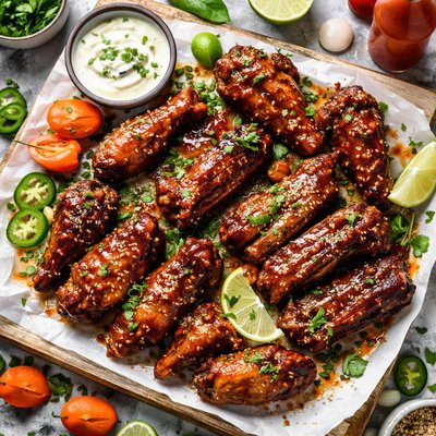 Image of Chicken Wings or Ribs Habanero Hot Sauce