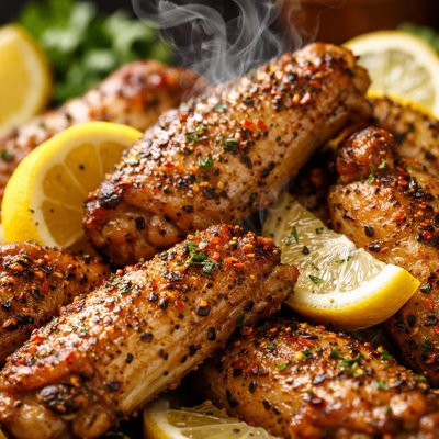 Image of Chicken Wings with Lemon and Cracked Pepper