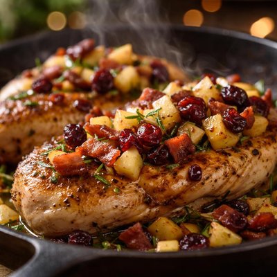 Image of Chicken with Apple Cranberry and Bacon