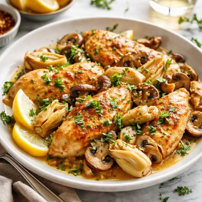 Image of Chicken with Artichoke Hearts Mushrooms