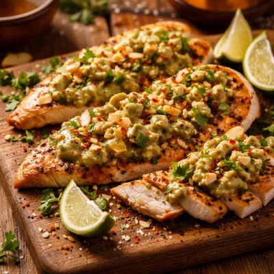 Image of Chicken with Avocado and Nut Sauce