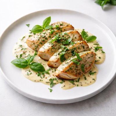 Image of Chicken with Basil and Mustard Sauce