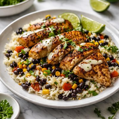 Image of Chicken with Black Beans and Rice