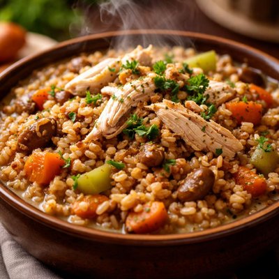 Image of Chicken with Brown Rice Barley Crock Pot