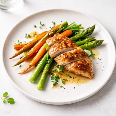 Image of Chicken with Carrots and Asparagus