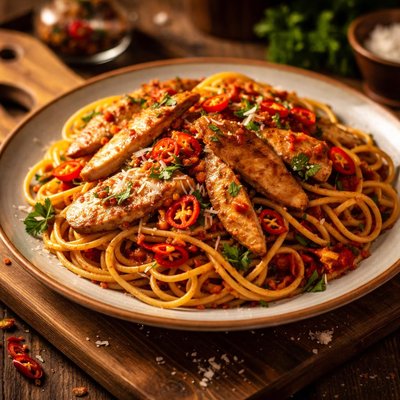 Image of Chicken with Chili Pasta
