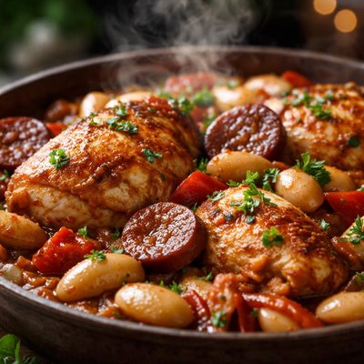 Image of Chicken with Chorizo and Butter Beans