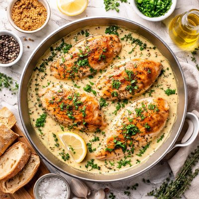 Image of Chicken with Creamy Dijon Herb Sauce