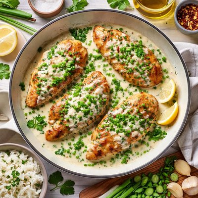 Image of Chicken with Creamy Green Onion Sauce