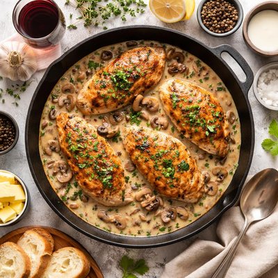 Image of Chicken with Creamy Port Sauce