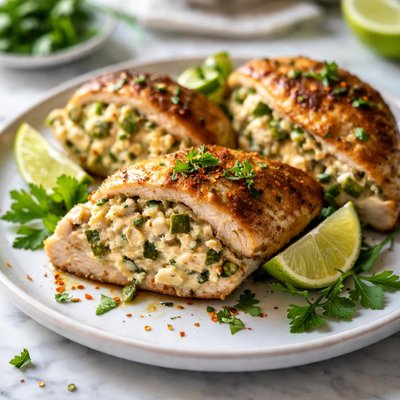 Image of Chicken with Creamy Zucchini and Lime Stuffing