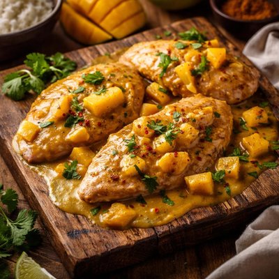 Image of Chicken with Curried Mango Sauce