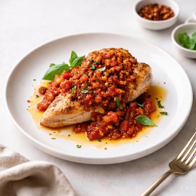 Image of Chicken with Delicious Spicy Tomato Sauce