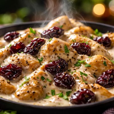 Image of Chicken with Dried Cherries and Sour Cream