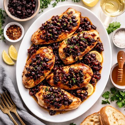 Image of Chicken with Dried Cherry Sauce