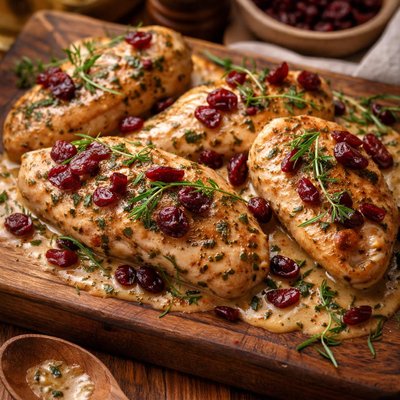 Image of Chicken with Dried Cranberries and Tarragon
