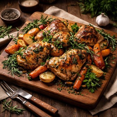 Image of Chicken with Fresh Herbs and Vegetables