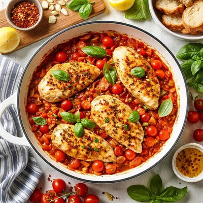 Image of Chicken with Fresh Tomato Sauce