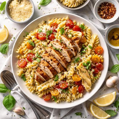 Image of Chicken with Fusilli Artichoke Hearts and Parmesan