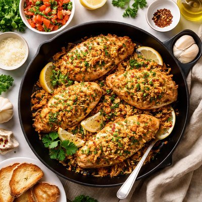 Image of Chicken with Garlic Bread Crumbs