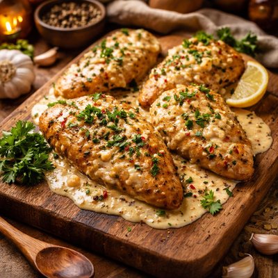 Image of Chicken with Garlic Cream Sauce