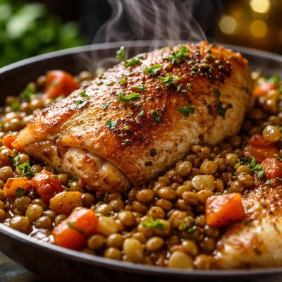Image of Chicken with Green Lentils