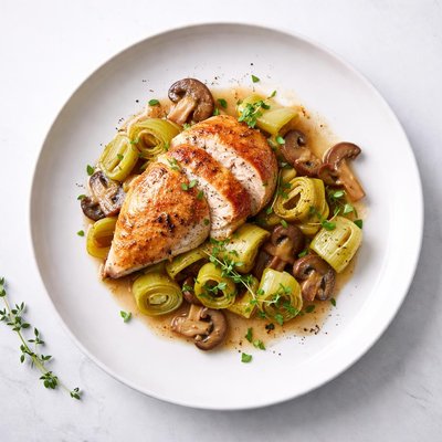 Image of Chicken with Leeks and Mushrooms