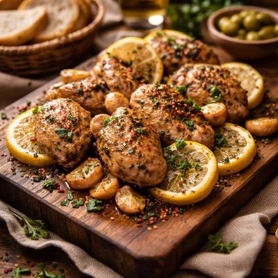 Image of Chicken with Lemon and Garlic Tapas