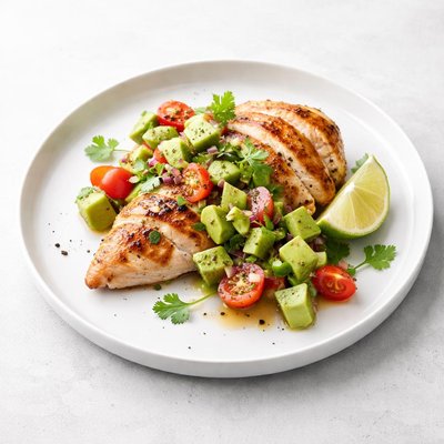 Image of Chicken with Lime and Avocado Salsa