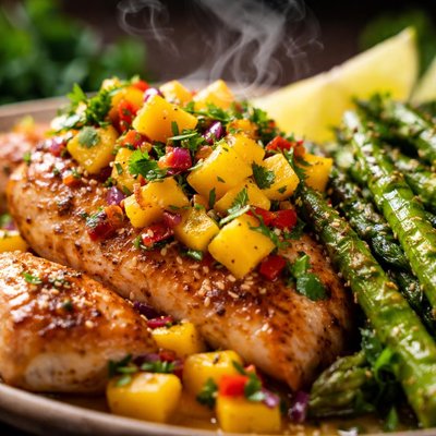 Image of Chicken with Mango and Asparagus