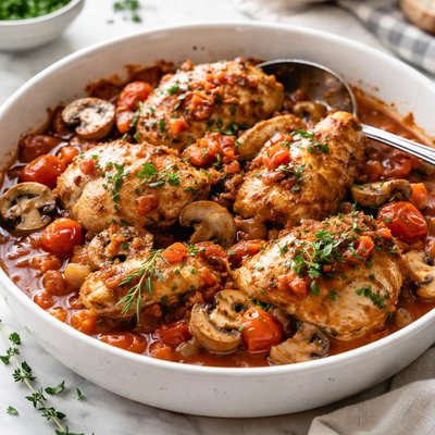 Image of Chicken with Mushrooms and Tomato Crock Pot