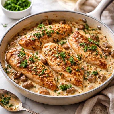 Image of Chicken with Mustard Mascarpone Marsala Sauce