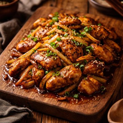 Image of Chicken with Onions and Fresh Ginger