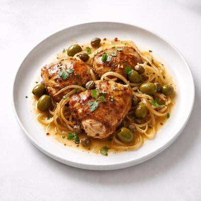 Image of Chicken with Onions Olives and Capers