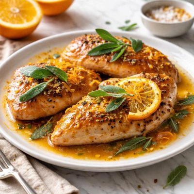 Image of Chicken with Orange Sage Sauce