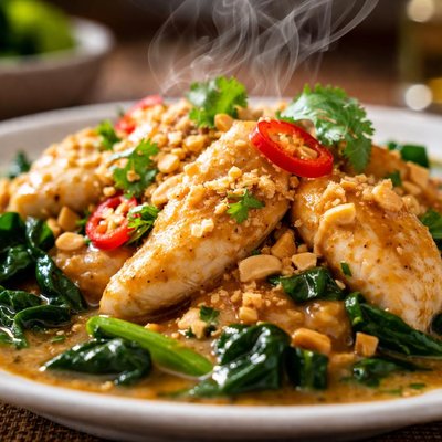 Image of Chicken with Peanut Sauce Swimming Rama Oamc