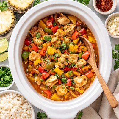 Image of Chicken with Pepper and Pineapple Crock Pot
