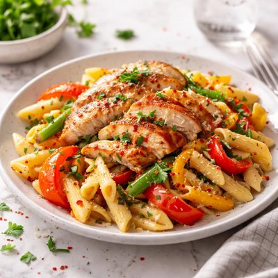 Image of Chicken with Peppers and Pasta Gluten Free