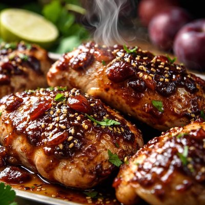 Image of Chicken with Plum Barbecue Sauce