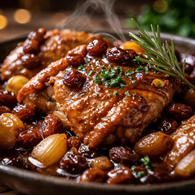 Image of Chicken with Port and Raisins