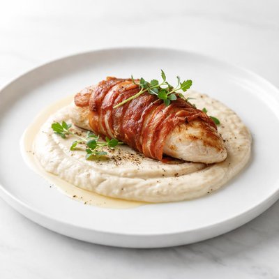 Image of Chicken with Prosciutto and Bean Puree