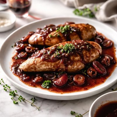 Image of Chicken with Red Wine Reduction