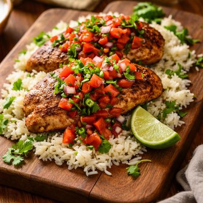 Image of Chicken with Rice and Salsa