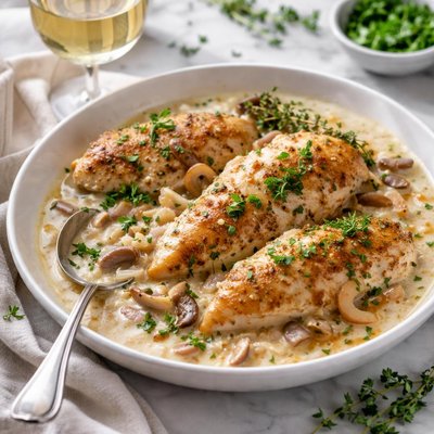 Image of Chicken with Riesling Cream Sauce