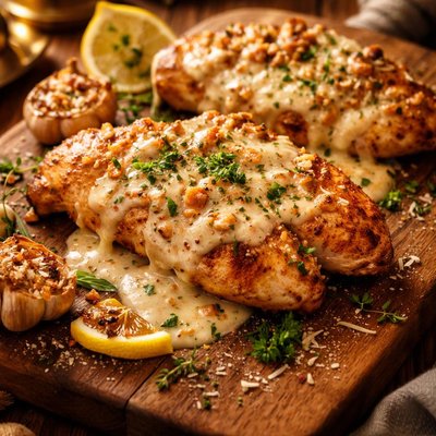Image of Chicken with Roasted Garlic Parmesan Sauce