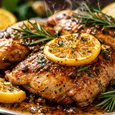 Image of Chicken with Roasted Lemon and Rosemary Sauce