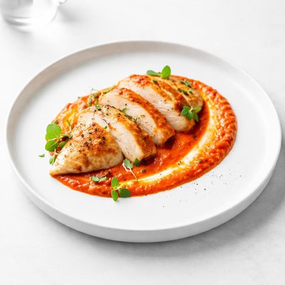 Image of Chicken with Roasted Red Pepper Sauce