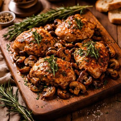 Image of Chicken with Rosemary and Mushrooms